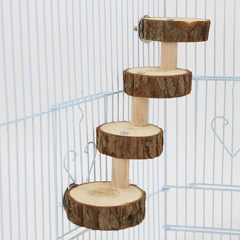 Step by Step High Parrot Climbing Ladder Bird Solid Wood Ladder Toy Parrot Toy Bird Jumpboard Rest Platform Station Frame