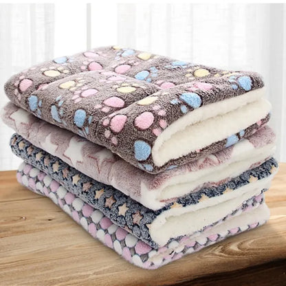 Soft Flannel Pet Mat Dog Bed Winter Thicken Warm Cat Blanket Puppy Sleeping Cover Towel Cushion