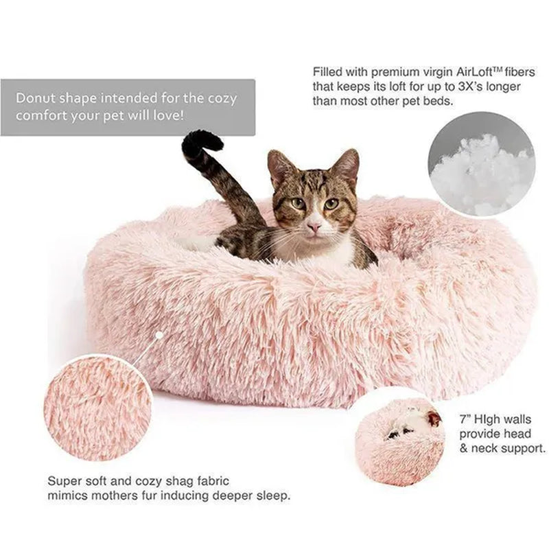 30/40/50/60Cm Mini Super Soft Dog Cat Bed Plush Cat Mat Dog Beds for Small Pet Dogs Cat Bed Labradors House round Cushion Pet Product Accessories