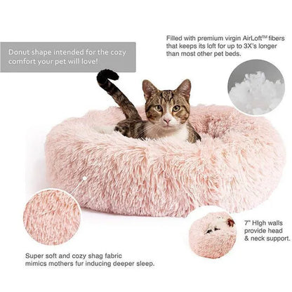 30/40/50/60Cm Mini Super Soft Dog Cat Bed Plush Cat Mat Dog Beds for Small Pet Dogs Cat Bed Labradors House round Cushion Pet Product Accessories