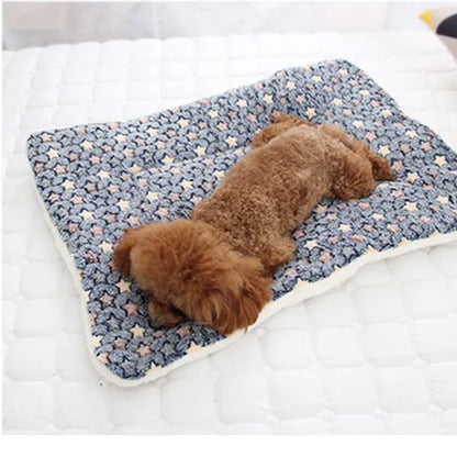 Soft Flannel Pet Mat Dog Bed Winter Thicken Warm Cat Blanket Puppy Sleeping Cover Towel Cushion