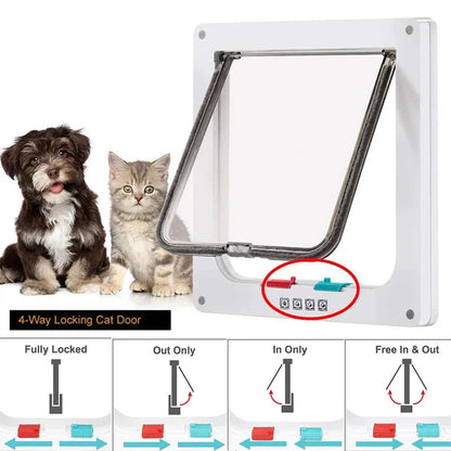 Security Lock Flap Door for Dog Cats Kitten ABS Plastic Small Pet Gate Door Kit Cat Dogs Flap Doors Dog Cat Accessories