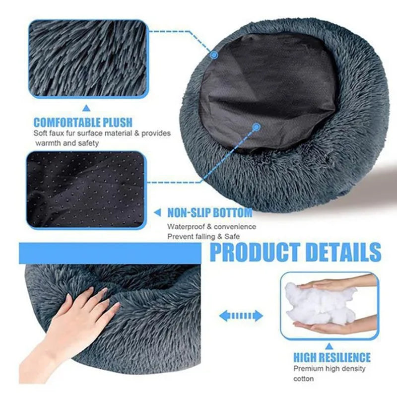 30/40/50/60Cm Mini Super Soft Dog Cat Bed Plush Cat Mat Dog Beds for Small Pet Dogs Cat Bed Labradors House round Cushion Pet Product Accessories