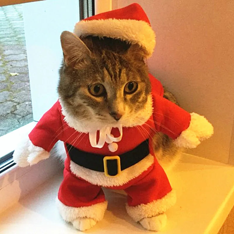 Christmas Cat Clothes Halloween Clothes for Cats Costume New Year Outfit Pet Cat Clothes for Chihuahua Winter Warm Pet Clothes