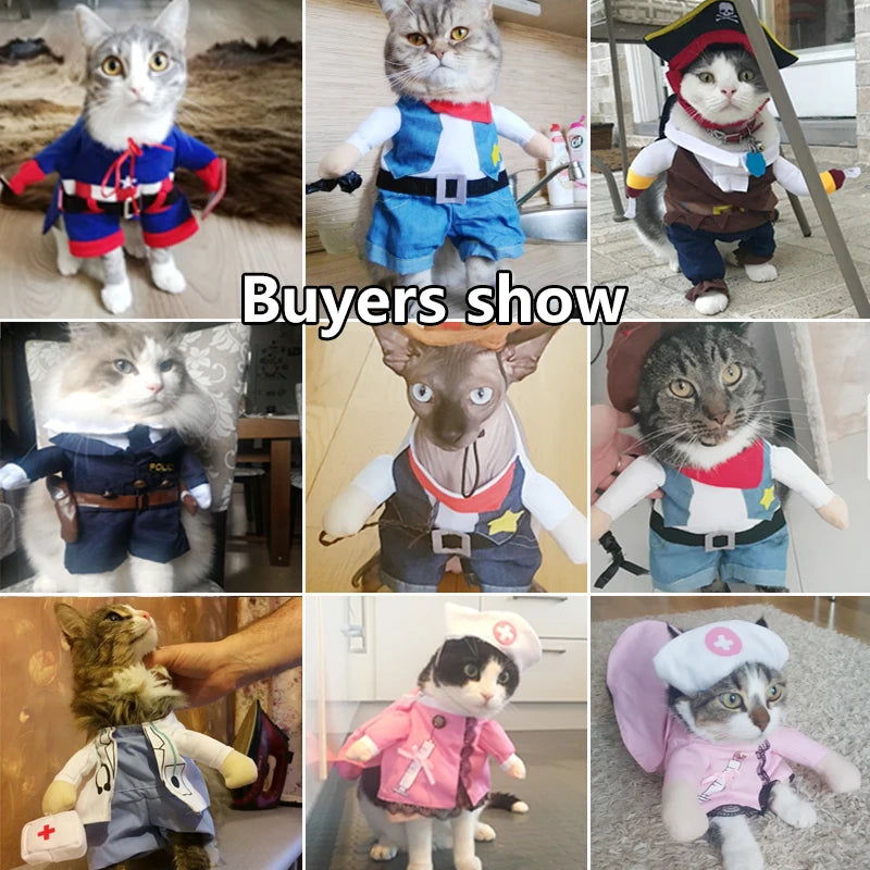 Christmas Cat Clothes Halloween Clothes for Cats Costume New Year Outfit Pet Cat Clothes for Chihuahua Winter Warm Pet Clothes