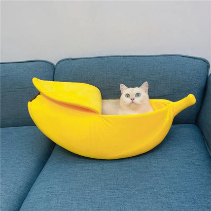 Banana Shaped Pet Bedding Comfortable Cat Nest Mat Winter Cushion Warm Soft Funny Kitten Sleeping Bag Cute Cozy Dog Accessories