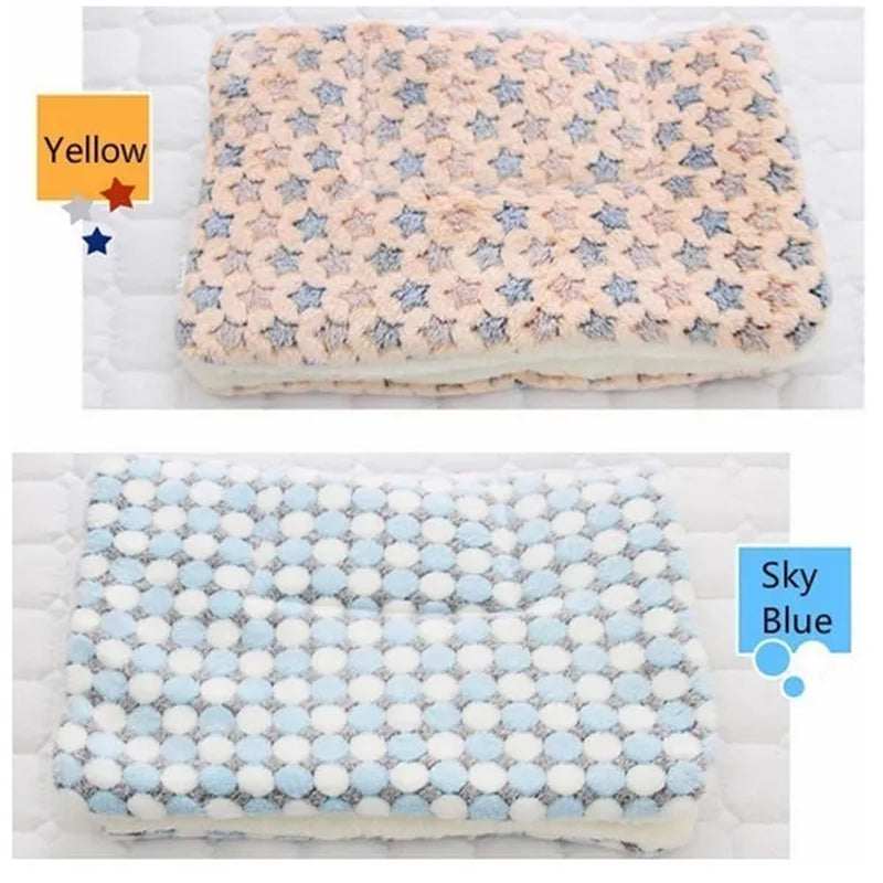 Soft Flannel Pet Mat Dog Bed Winter Thicken Warm Cat Blanket Puppy Sleeping Cover Towel Cushion