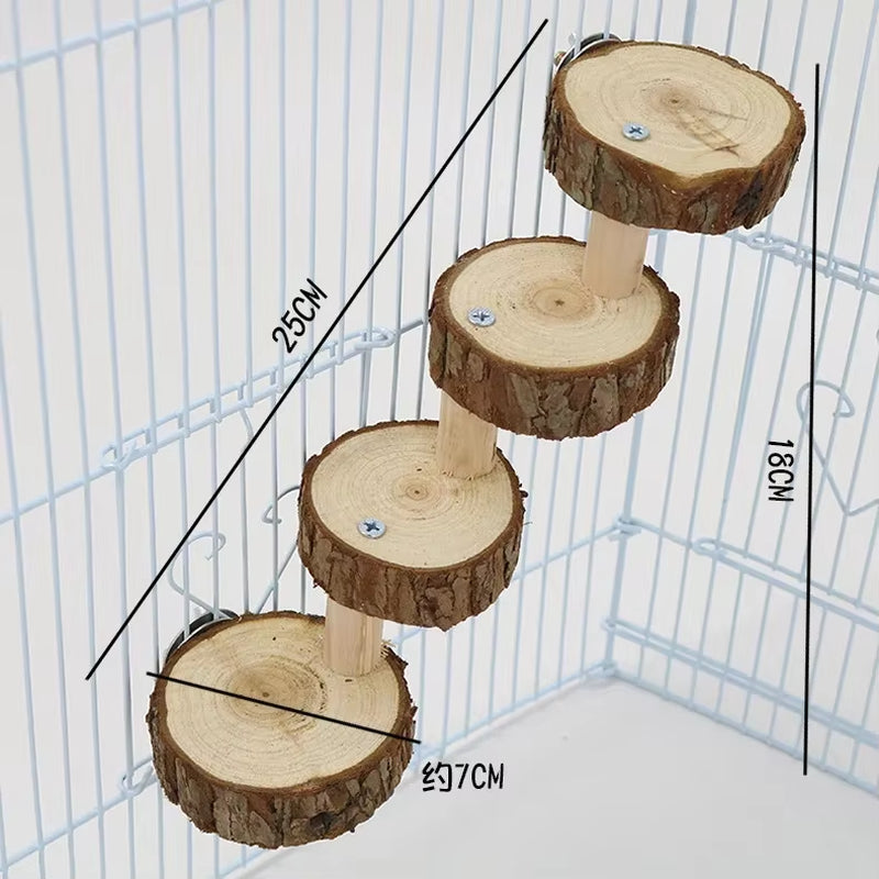 Step by Step High Parrot Climbing Ladder Bird Solid Wood Ladder Toy Parrot Toy Bird Jumpboard Rest Platform Station Frame