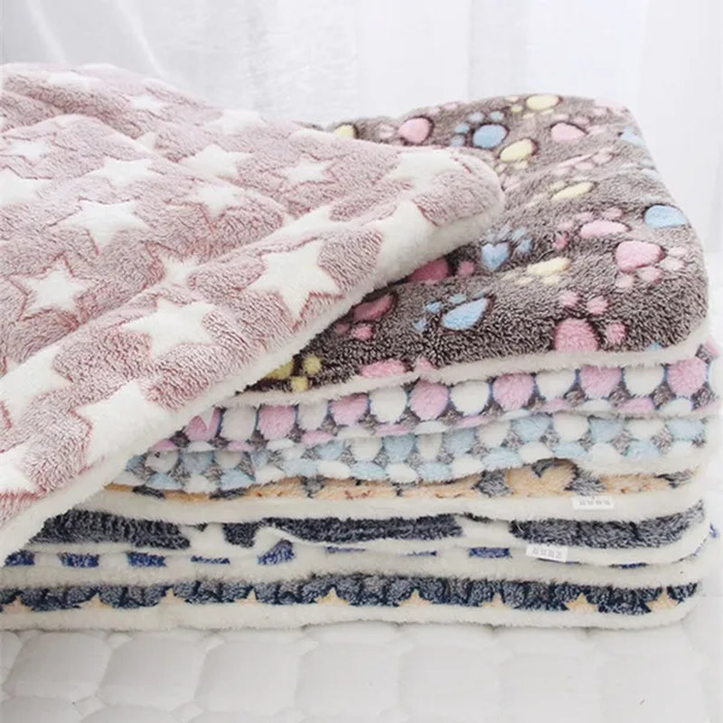 Soft Flannel Pet Mat Dog Bed Winter Thicken Warm Cat Blanket Puppy Sleeping Cover Towel Cushion