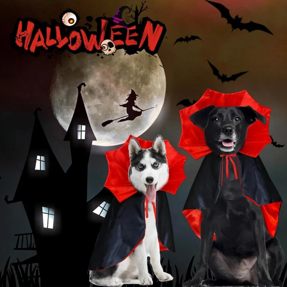 Medium Dog Halloween Costumes, Halloween Dog Vampire Cloak Costume Dog Devil Costume Pet Halloween Costume