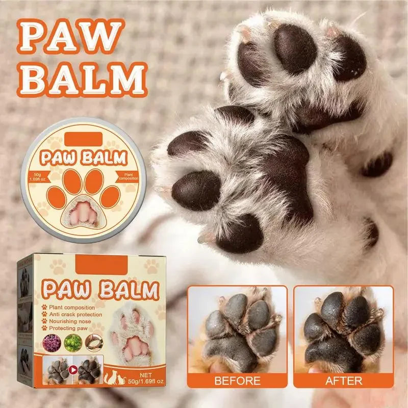 Paw Balm for Dogs 50G Noses Paws Moisturizer Cream Cats Dogs Paw Protector Lick Safe Pet Supplies for Extreme Weather Conditions